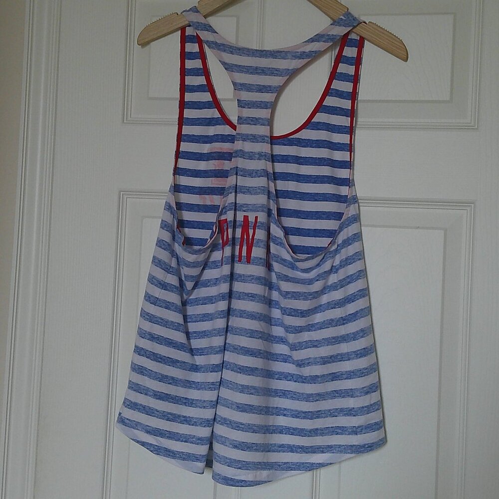 PINK Victoria's Secret Women's Texas Rangers Striped Racerback Tank - Sz Medium - Picture 6 of 7